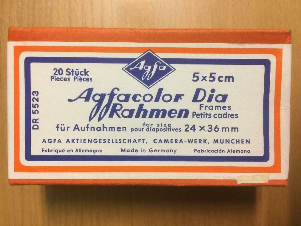Agfacolor Diarahmen DR 5523 NEU in OVP 5x5 cm für Aufnahmen 24x36 in Düsseldorf