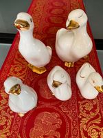 5x Ente Deko Keramik Porzellan  Figur weiß gold, Harburg - Hamburg Eißendorf Vorschau