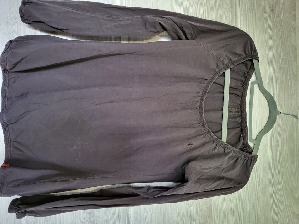 Umstandsshirt Langarmshirt Esprit schwarz grau Rundhals M in Cham