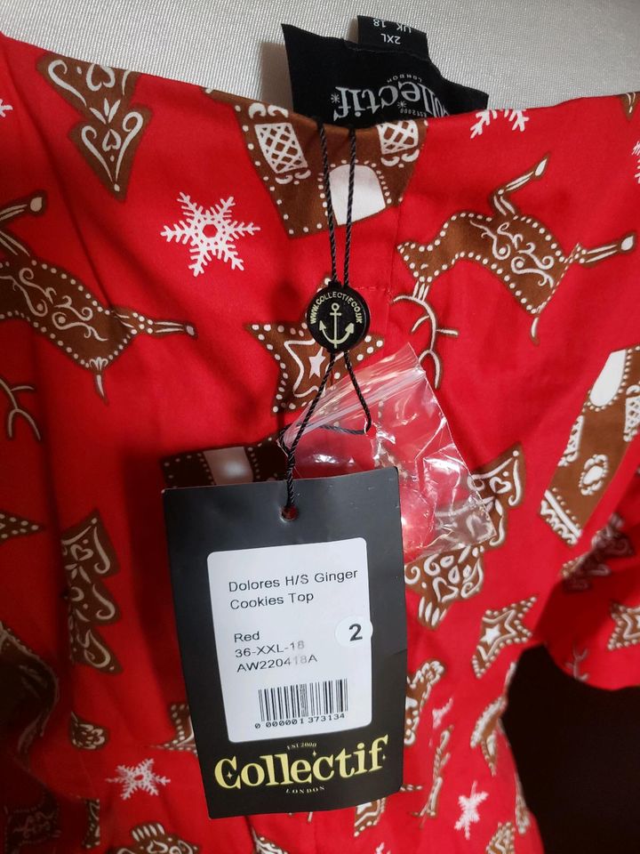 NEU! Collectif Dolores Ginger Cookies Top 2XL Weihnachten in Aachen