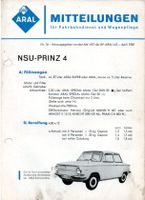 NSU Prinz 4 - Werkstatt-Service-Anleitung - Wartungsplan Baden-Württemberg - Schopfheim Vorschau