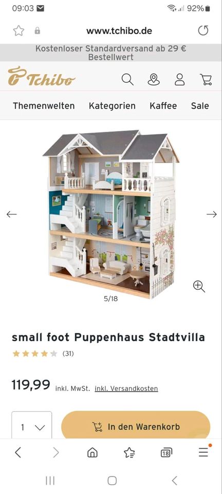 Small Foot Puppenhaus Stadtvilla in Neubulach