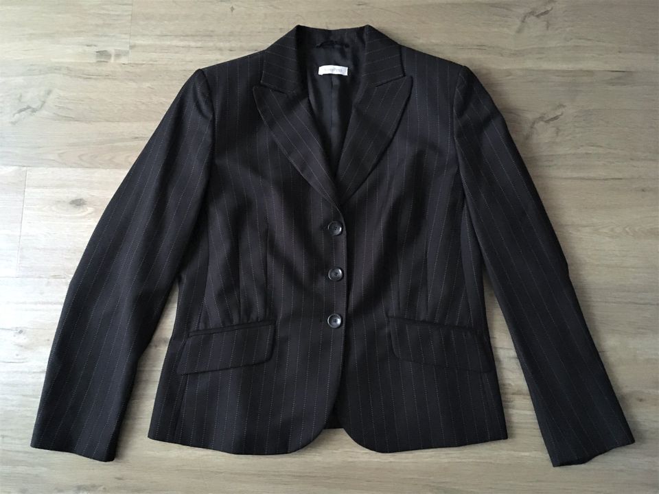 Marco Pecci gestreifter Blazer in Schwarz, gefüttert, Gr. 42 in Witten