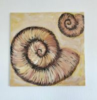 Zwei Ammoniten auf Leinwand - Fossile Muschel Nordrhein-Westfalen - Freudenberg Vorschau