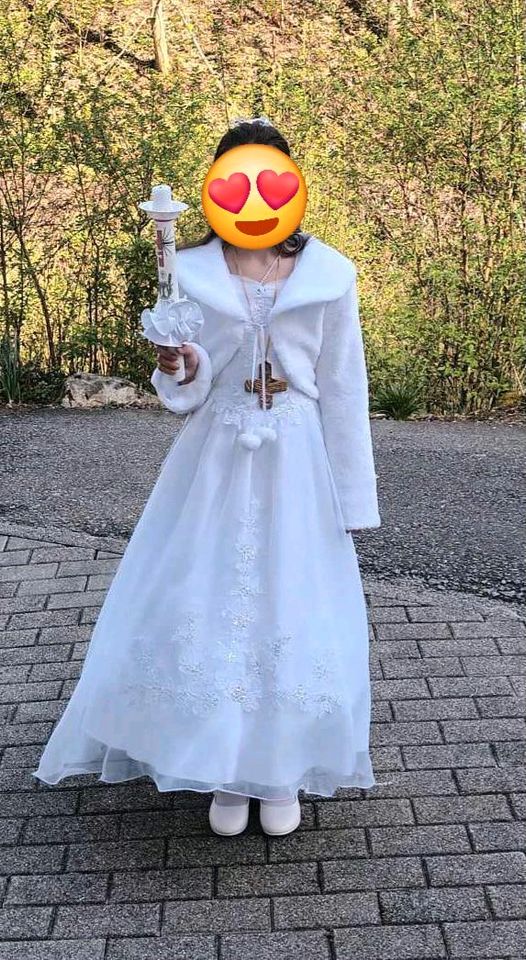 Kommunionskleid / Blumenmädchen-Kleid Gr.128/134 mit Zubehör in Hornberg