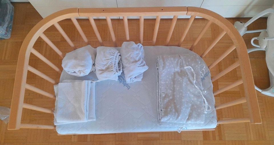 Babybay Maxi Beistellbett inklusive Matratze, Bezüge u. Nestchen in Wolpertswende