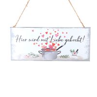 1x Metallschild Schild "Hier wird mit Liebe gekocht"  Küche Sachsen-Anhalt - Halle Vorschau