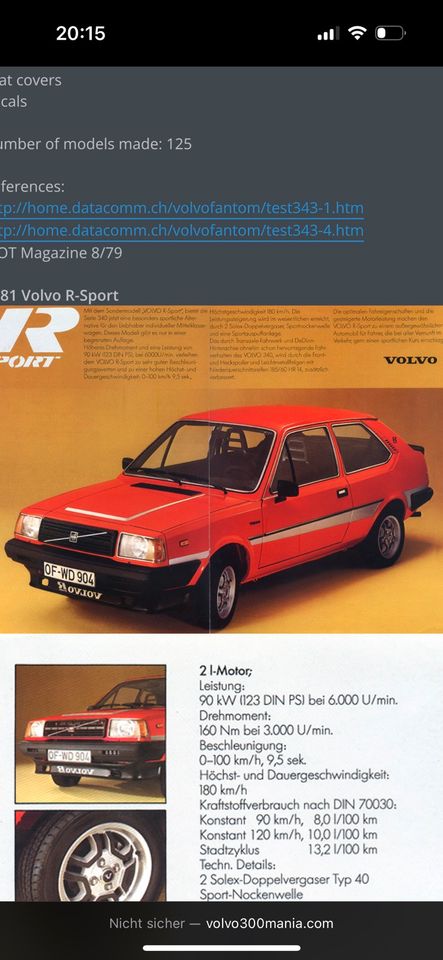 Volvo 343 R-Sport 1 von 125 Stück! Selten! Scheunenfund! Redblock in Nürnberg (Mittelfr)
