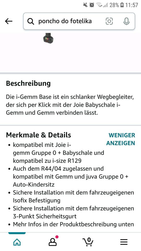 Joie Gemm Babyschale mit Base und Einschleckdecke in Renchen