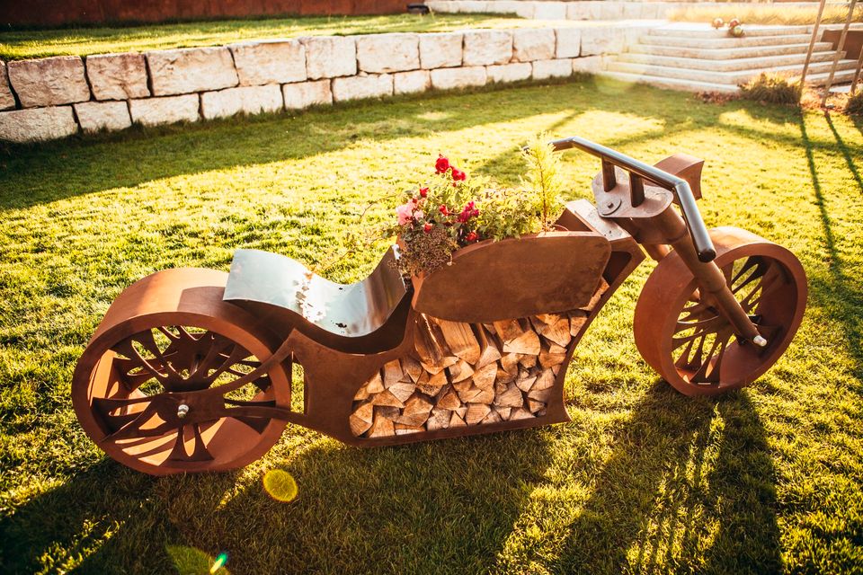 Motorrad - Grill - Stelle  260 cm Corten-Stahl BBQ Holzkohle in Gütersloh