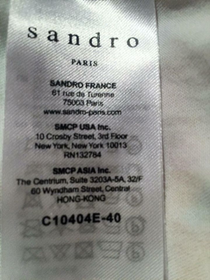 SANDRO Paris Denim Bluse / Hemd mit semitransparenten Einsätze in Düsseldorf