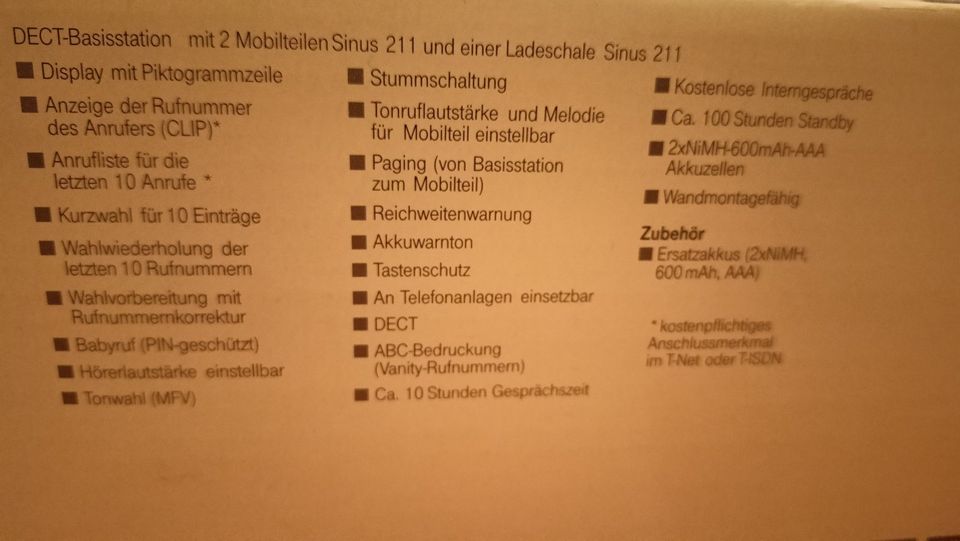 T-Sinus 211, zwei DECT-Telefone mit Basisstation in Berlin