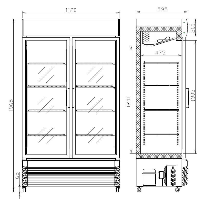 Getränkekühlschrank mit 2 Glastüren ✅ Kühlschrank, Kiosk, Imbiss in Oberhausen