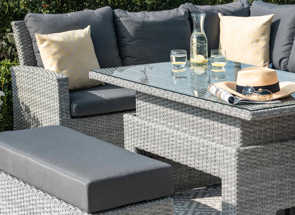 Ascot Rattan Set mit höhenverstellbarem Tisch | Eckgruppe für den Garten | in Euskirchen