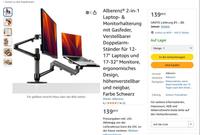 W neu Alberenz 2-in-1 Laptop MonitorHalterung gasfeder 17-32“ Brandenburg - Mittenwalde Vorschau