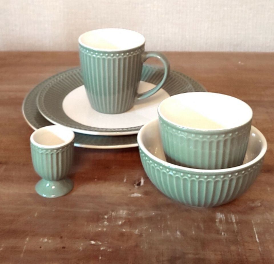 NEU* ALICE Greengate dusty green Geschirr-Set 6 tlg Mug Latte Cup in Hermannsburg