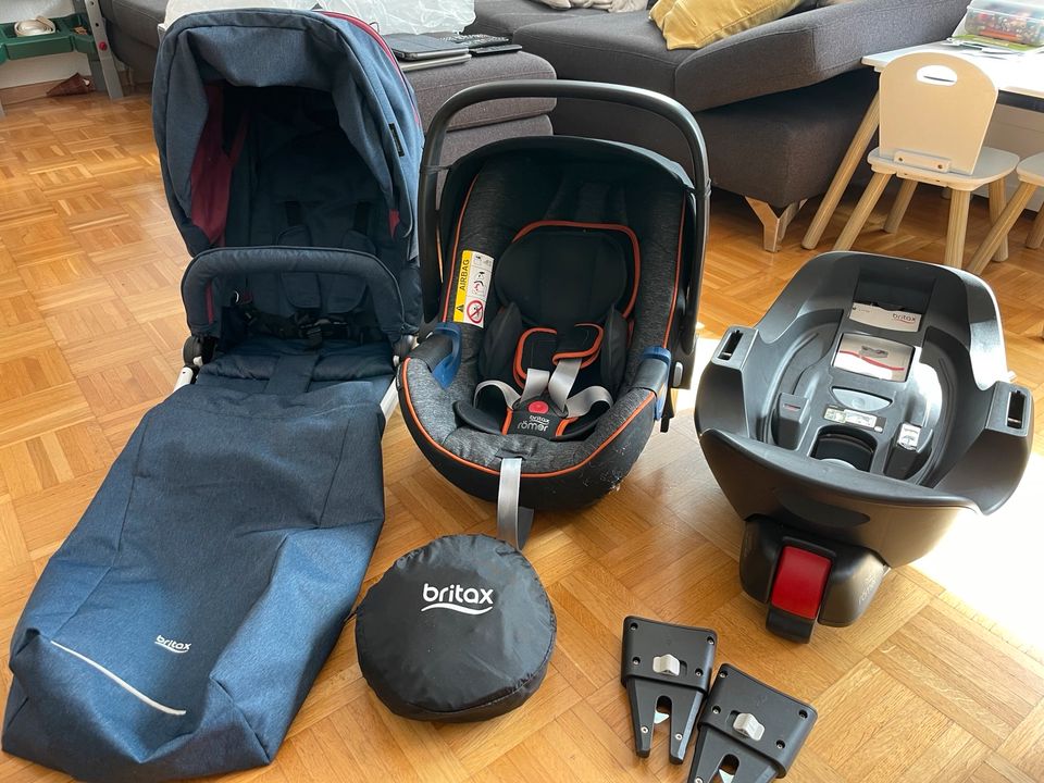 Kombikinderwagen Britax Go Next & Britax Römer Babysitz & Zubehör in Heubach