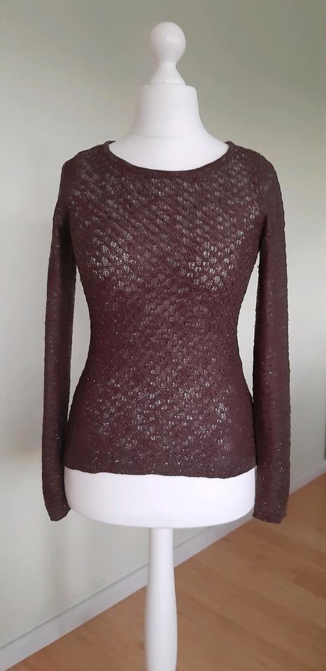 Orsay Pullover schoko-dunkel-braun mit metallic Garn Lurex 38 in Bremen