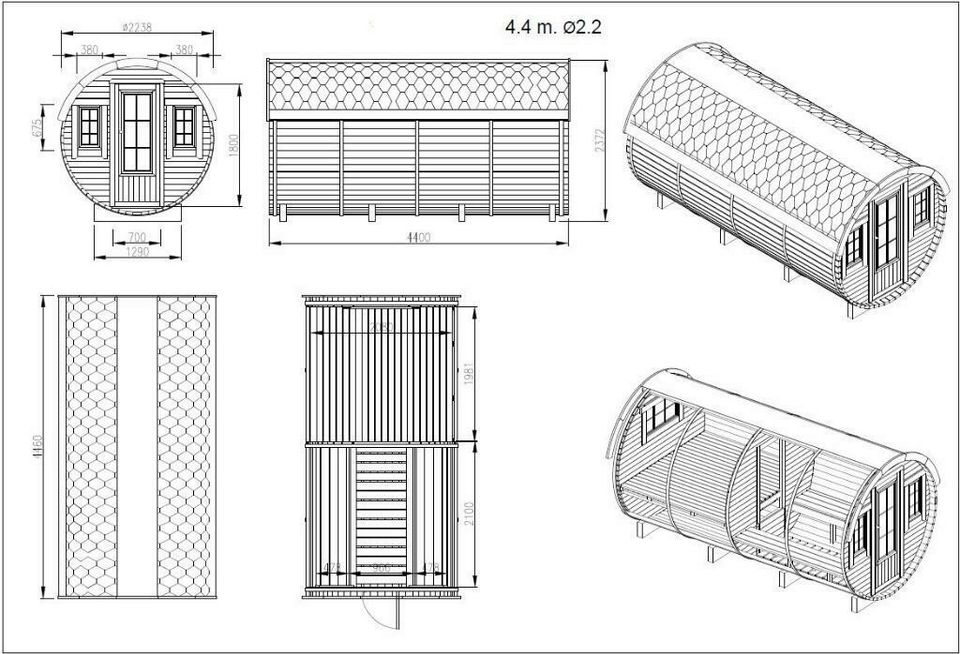 Schlaffass, Holzfass, Wochenendhaus, Gartenhaus, Barrel, 383846 in Versmold