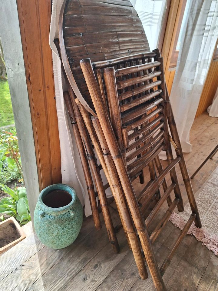 Balkon Möbel Set Gartenmöbel Bambus Aloha 3tlg klappbar Holz in Bodenkirchen