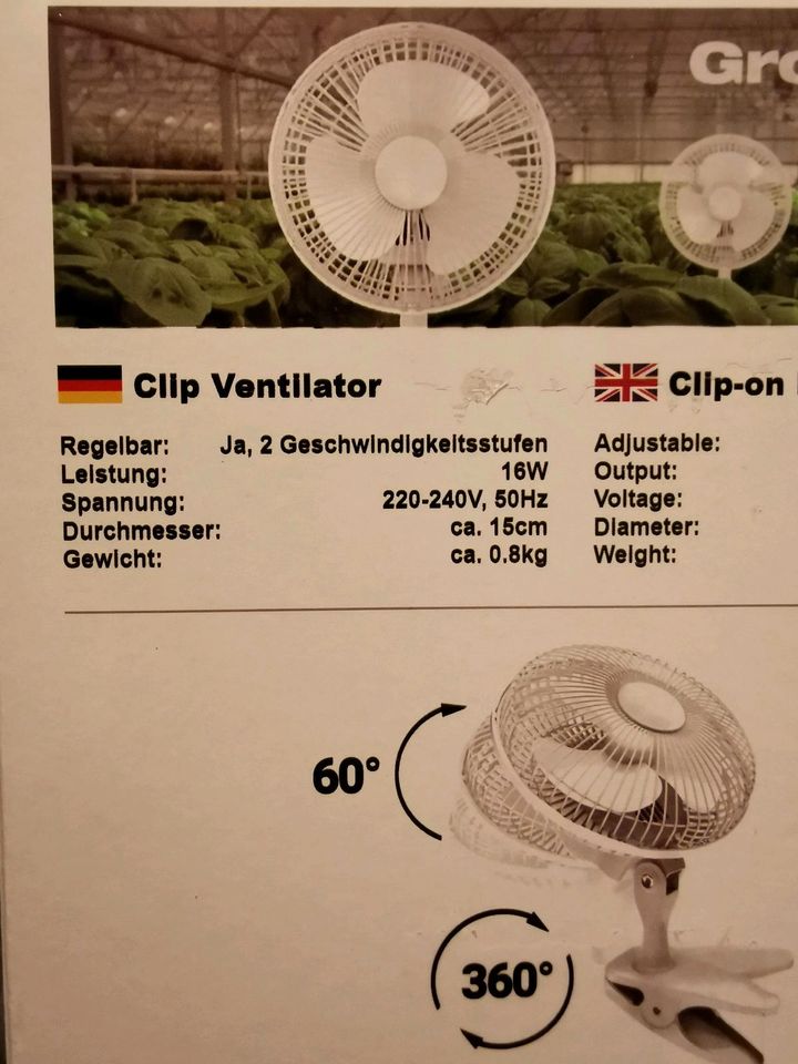 Growpro clip ventilator growbox in Waldeck