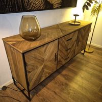 24474 Sideboard Anrichte Fischgrät-Optik Teakholz 1,80 m Niedersachsen - Nordhorn Vorschau