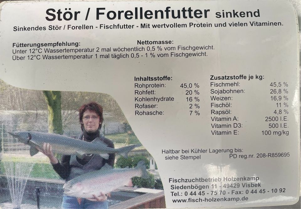 Störfutter/ Forellenfutter/ Futter/ Stör/ Forelle in Niedersachsen