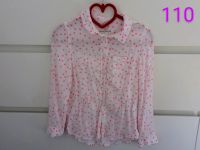 Bluse Langarm H&M Mädchen 110 pink Punkte Schulanfang Hemd schick Brandenburg - Schraden Vorschau