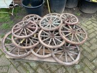 Handwagenräder Wagenrad Speichenräder Holz Ackerwagen Stellmacher Niedersachsen - Neuenhaus Vorschau