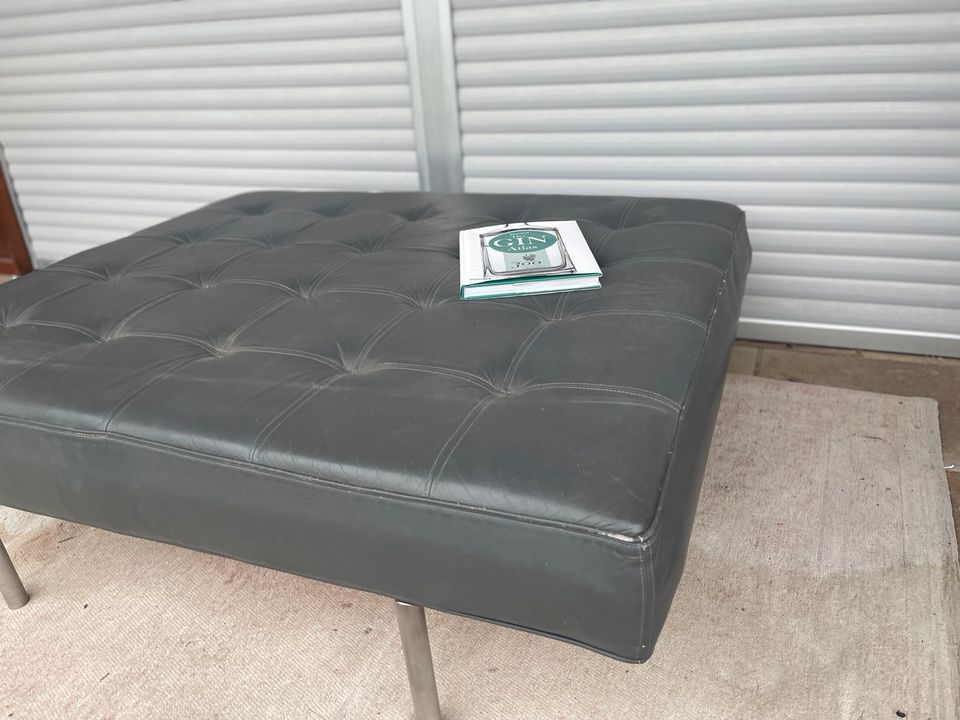 XXL Lounge Sitz Hocker | Sofa | Leder | Couch | blau grau vintage in Wächtersbach