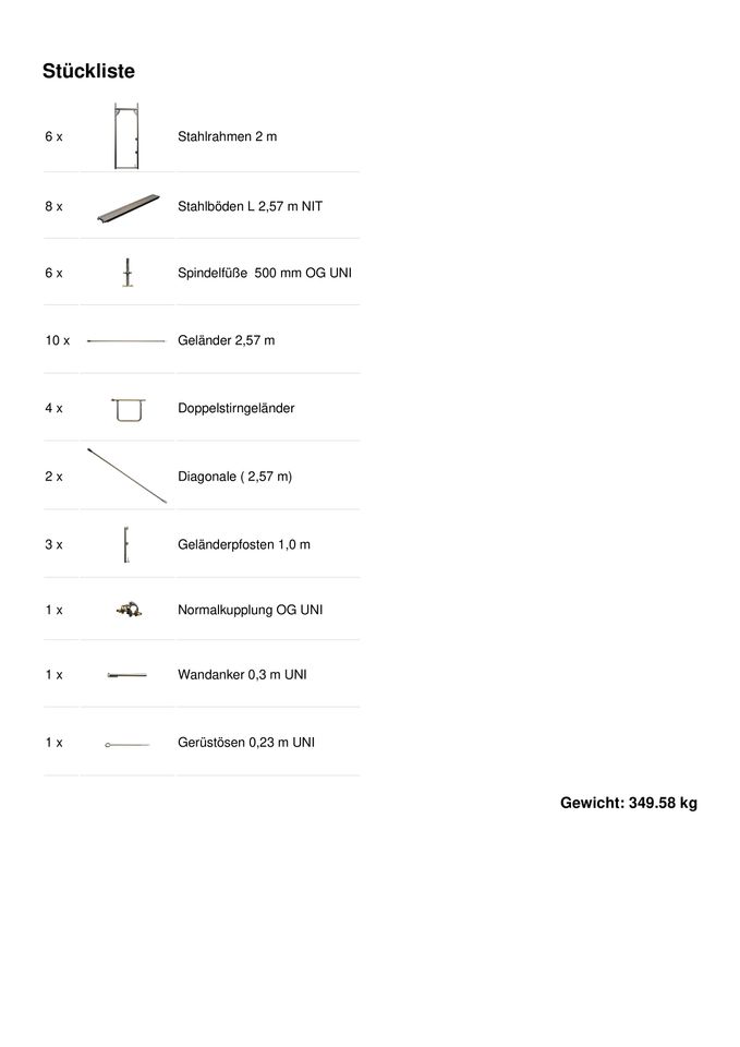 Gerüst RAM-1 Stahlbeläge 5,14x6,2m Baugerüst 31,87 qm Baugerüst in Schwäbisch Hall