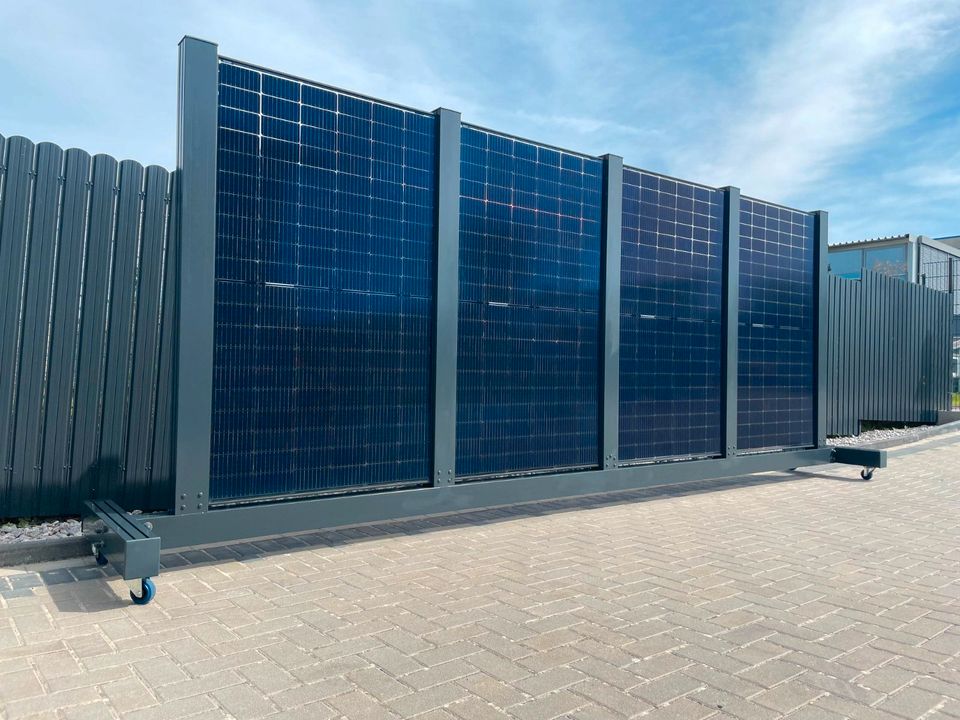 ☀️ 1680 Wp Solarzaun Anlage Sichtschutz Sichtschutzzaun Gartenzaun Zäune Bifaciale Solarmodule mit HJT Zellen ☀️ VERTIKAL PV ANLAGE PV ZAUN in Seesen