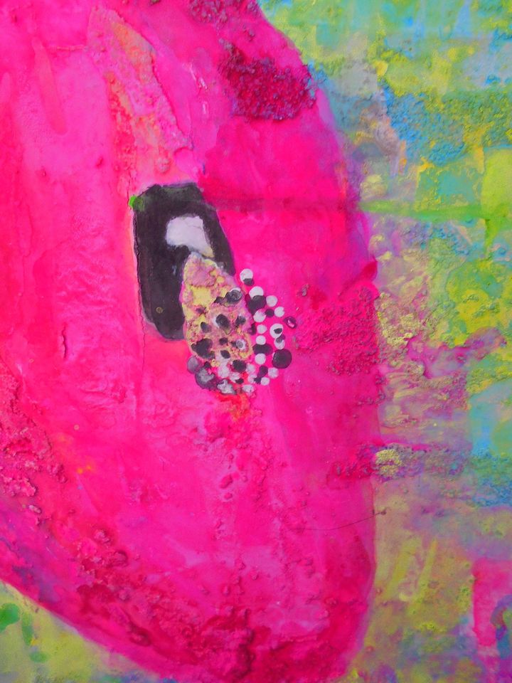 Schmetterling, Farbenfrohe Malerei, Abstrakte Kunst, handgemalt in Centrum