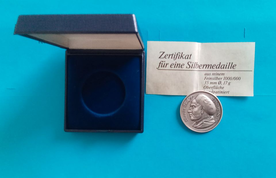 Silbermedaille 500. Geburtstag von Martin Luther 1983 in Biberach an der Riß