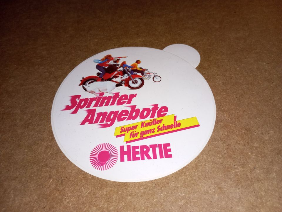 Kaufhaus Hertie Sprinter Angebote Vintage Aufkleber 1980er in Hamburg