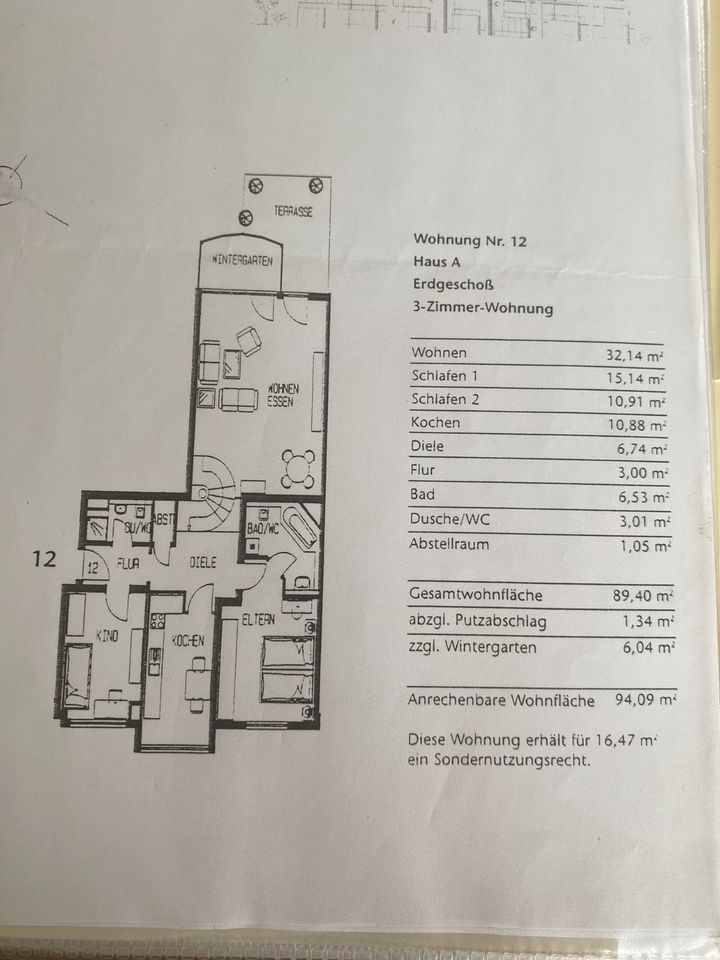 3-Zimmer-EG-Wohnung, 94,09 m² mit Terrasse in Köln Lindenthal in Köln