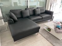 Sofa/ Couch schwarz in Echtleder/ Kunstleder neuwertig Baden-Württemberg - Abstatt Vorschau