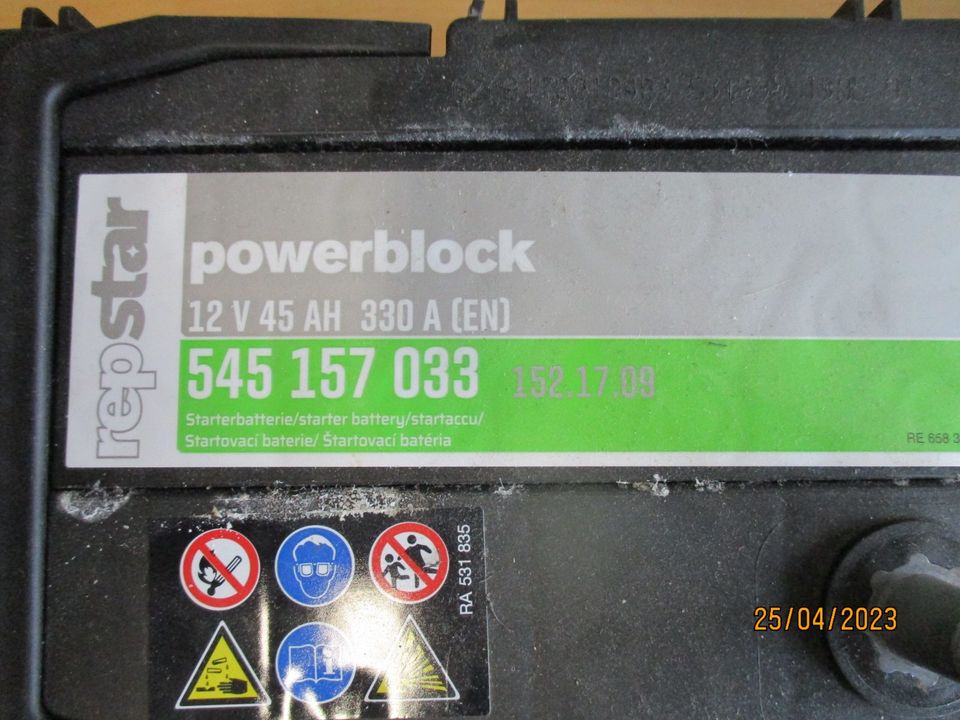 AAG/MUR: 1 REPSTAR Powerblock 12V 45AH 330 A (EN) 545 157 033 NEU in Plauen