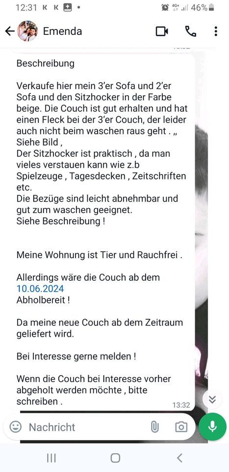 Ikea couch 3er 2er und hocker in Augsburg