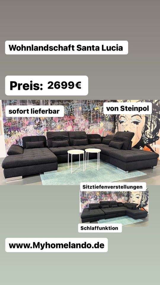 Sofa Couch Wohnlandschaft U Form mit vielen Funktionen in Köln