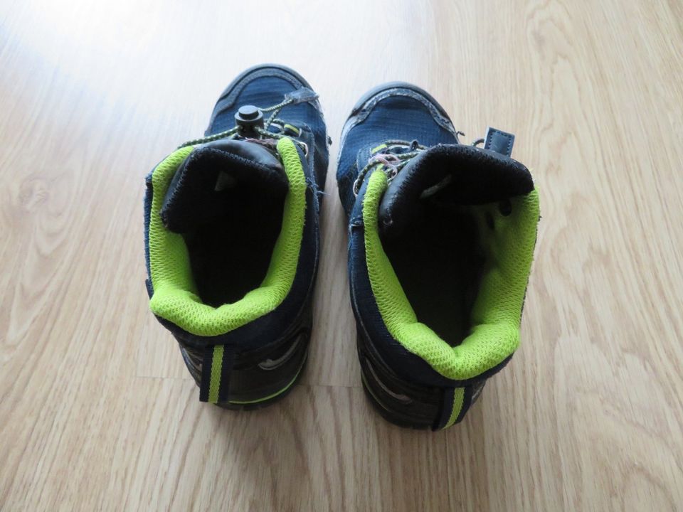 Schuhe Stiefel Boots Trollkids Gr 34 blau dunkelblau grün Junge in Schweich