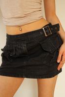 Schwarzer iconic vintage Jeansrock mit coolem Gürtel Baden-Württemberg - Konstanz Vorschau