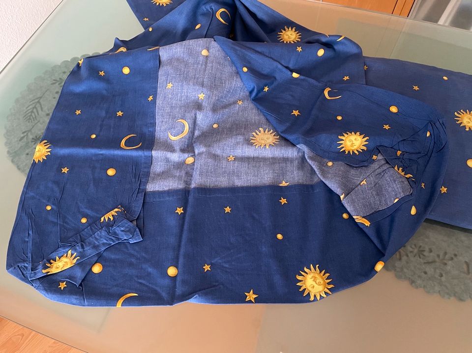 2 Bettlaken PALOMA PICASSO blau Sonne Mond Sterne 100x200 cm in Essen