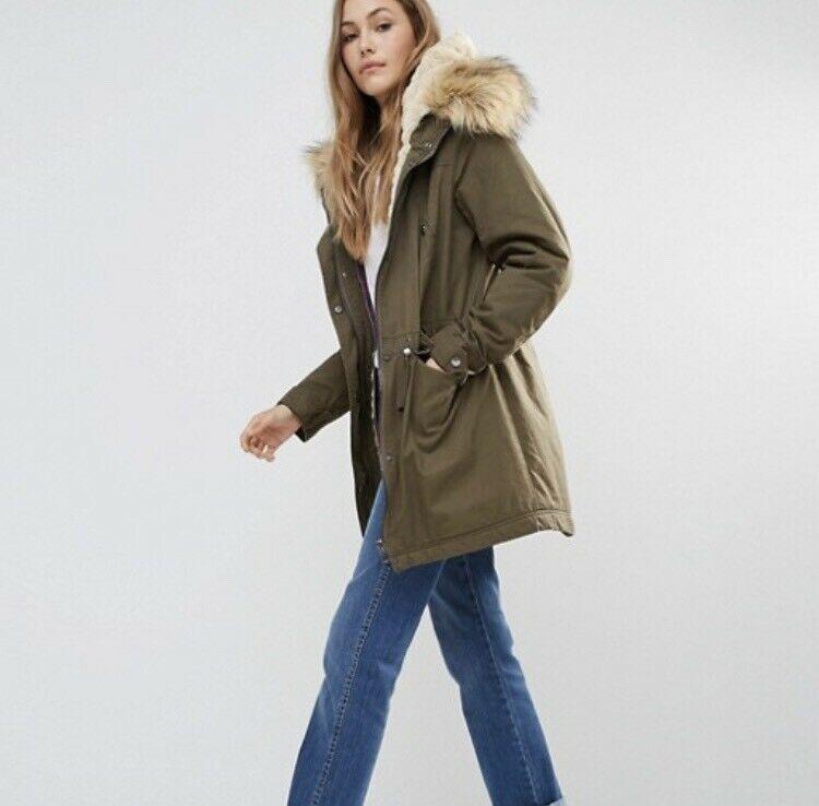 Pimkie faux fur collar parka deals