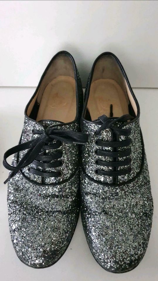 Louboutin Schuhe Glitzer silber 38 38,5 Original in Erkelenz