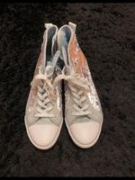 Neue hohe Jeans-Sneaker mit Pailletten in Gr. 41 Niedersachsen - Sande Vorschau