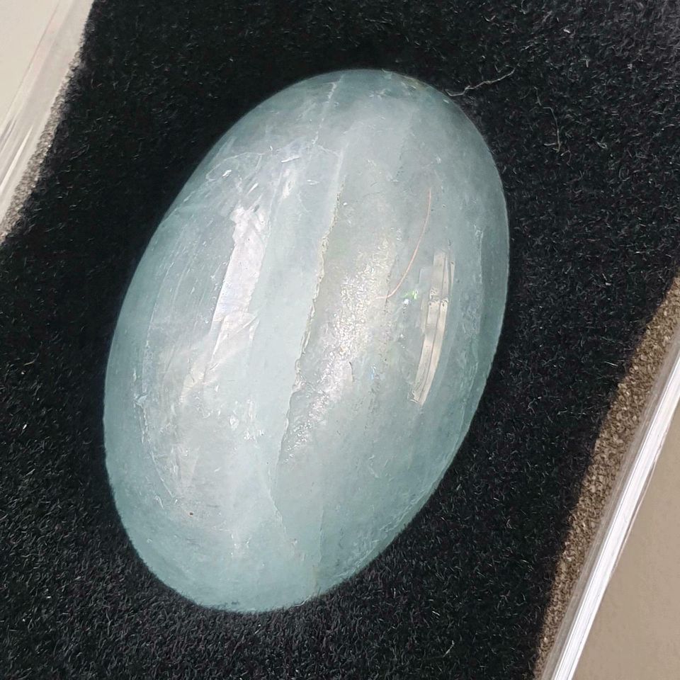 Echtes ovales Aquamarin Katzenauge ( 32,33 Ct. ) 28,8 x 18,4 mm in Recklinghausen