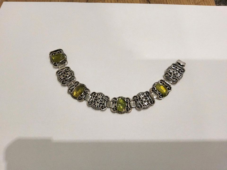 Vintage Peridot Armband 925 Silber gestempelt in Marienmünster