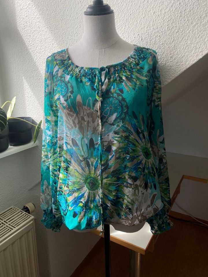 Blau grün türkise Laura Kent Bluse Tunika Shirt Größe 38 M in Attenkirchen