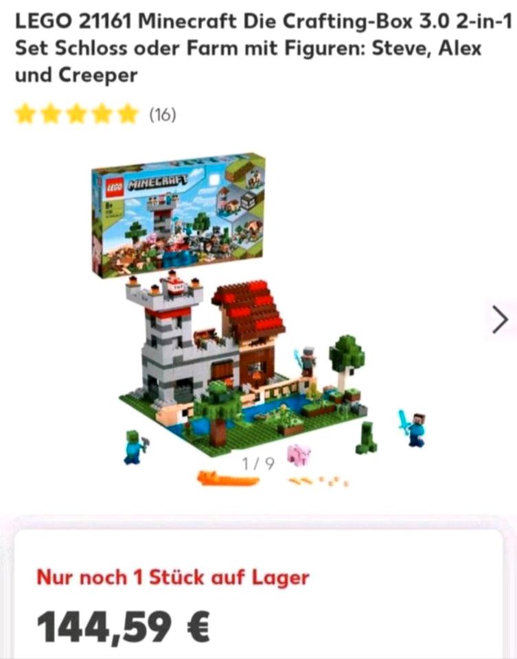 Lego Minecraft Set 21161 - Die Crafting-Box 3.0 Komplett in Duisburg